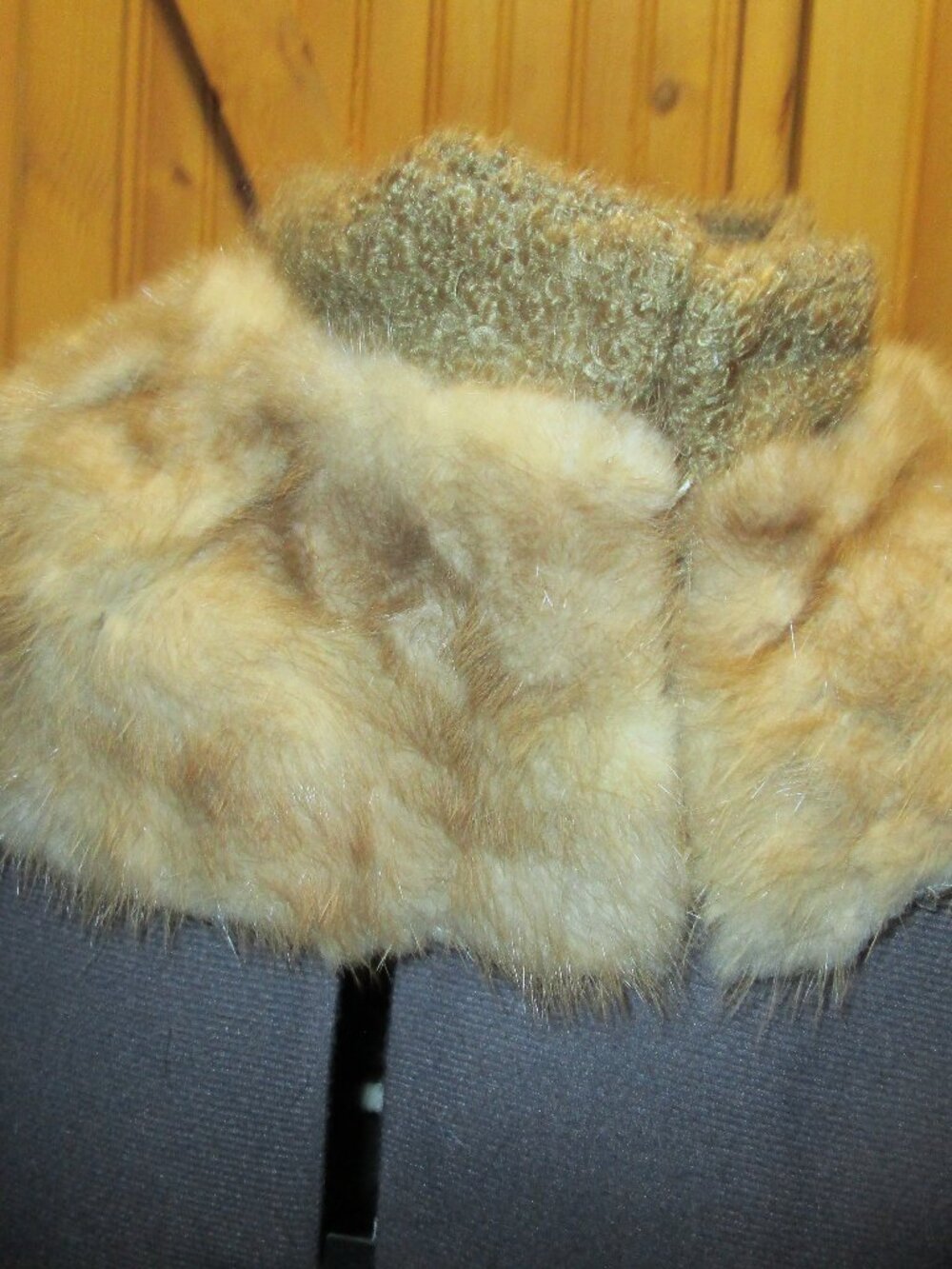 Vtg mink collar to add to coat sweater reversible lamb fur reverse side unique